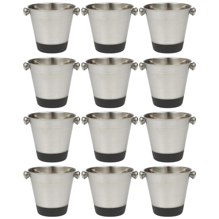 12 Lot Ice Buckets Stainless Steel Cooler Drinks Wine Champagne Restaurants Bars