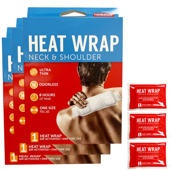 3 Heat Wraps Air-Activated Body Pain Relief Neck Shoulder Heat Therapy One Size