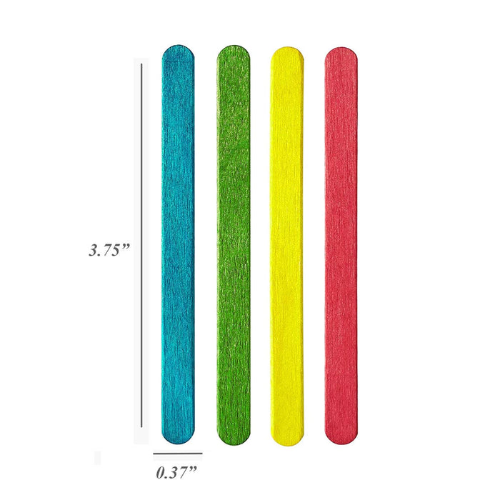 200 Pcs Colored Wooden Craft Sticks Wooden Popsicle Colored Craft