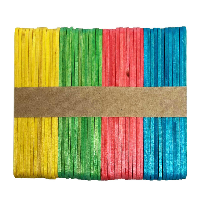 200 Colored Wooden Popsicle Sticks Assorted Colors Craft Sticks School Art Kids