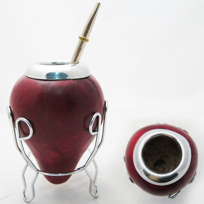 YERBA MATE GOURD CUP WITH STRAW BOMBILLA INFUSION KIT SET 8048