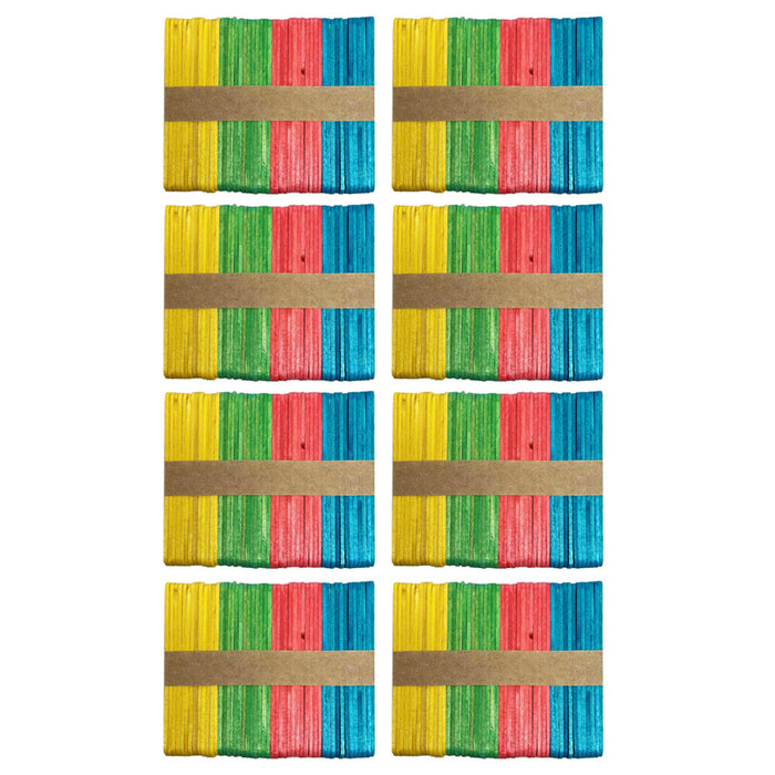 400 Pc Colored Wood Popsicle Sticks Art Project School Kids Wooden Craft Sticks