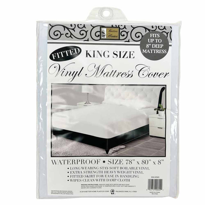 King Size Waterproof Mattress Cover Protector Vinyl Noiseless Waterproof Fitted