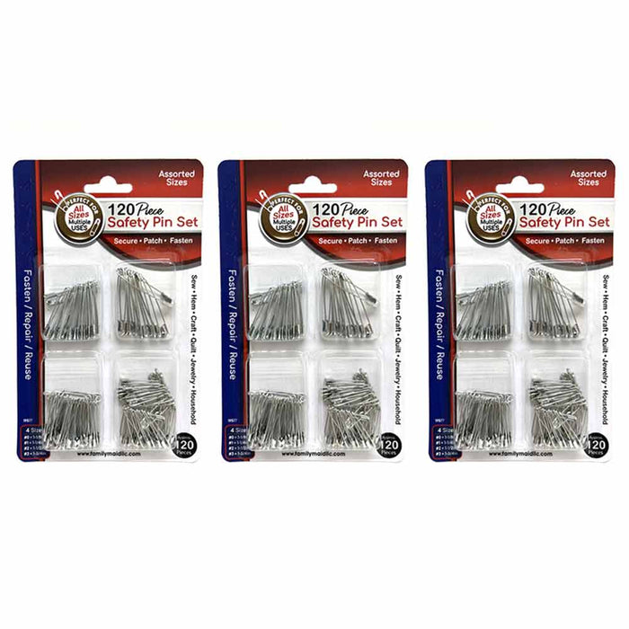 360 Pack Multiuse Safety Pins Heavy Duty Small Large Bulk Steel Crafts Sewing