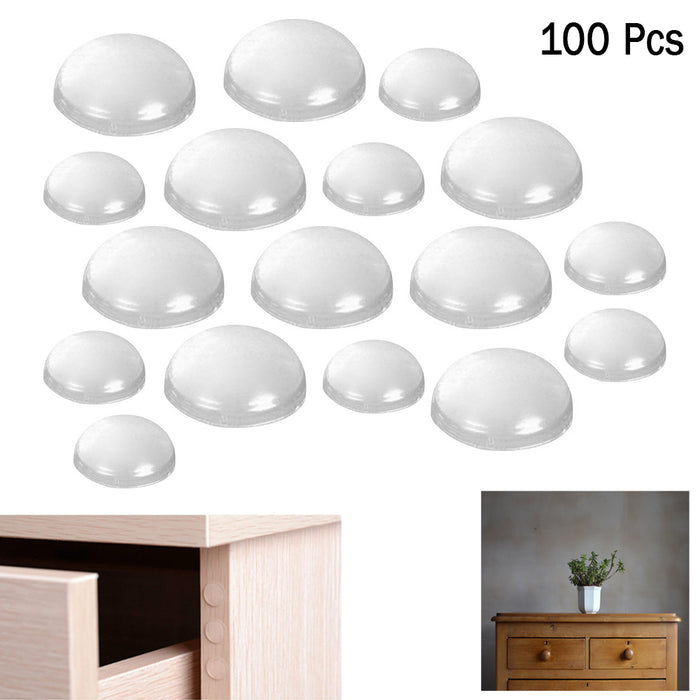 100 Pcs Round Self Adhesive Bumpers Grip Pads Furniture Door Surface Protection