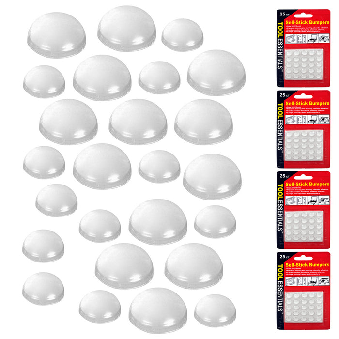 100 Pcs Round Self Adhesive Bumpers Grip Pads Furniture Door Surface Protection
