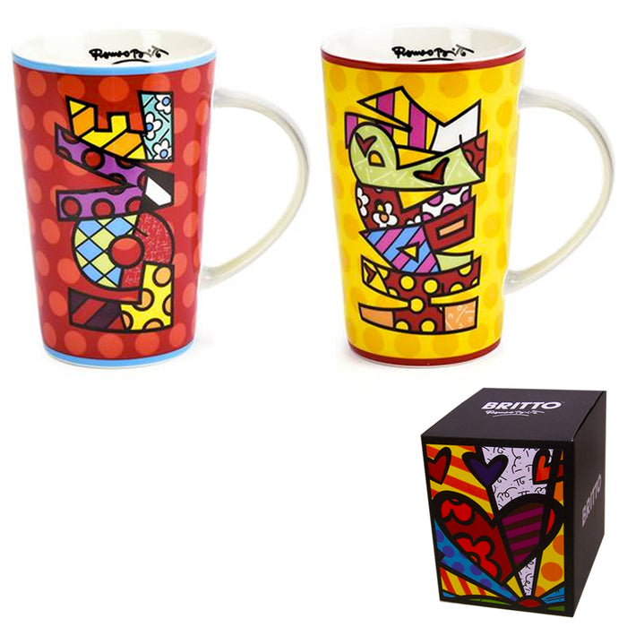 Romero Britto Bone China Mug 13 oz Coffee Tea Home Decor Novelty Design Gift Box