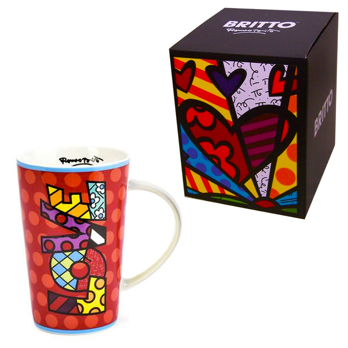 Romero Britto Bone China Mug 13 oz Coffee Tea Home Decor Novelty Design Gift Box