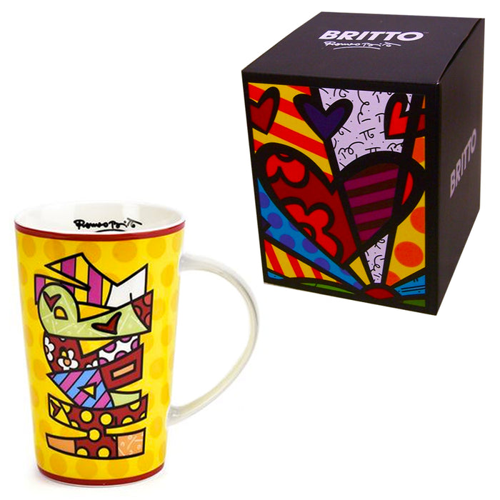 Romero Britto Bone China Mug 13 oz Coffee Tea Home Decor Novelty Design Gift Box