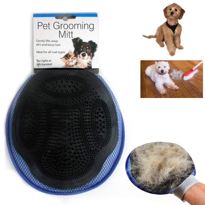 Pet Grooming Brush Mitt Glove Deshedding Dog Cat Hair Remover Message Shedding