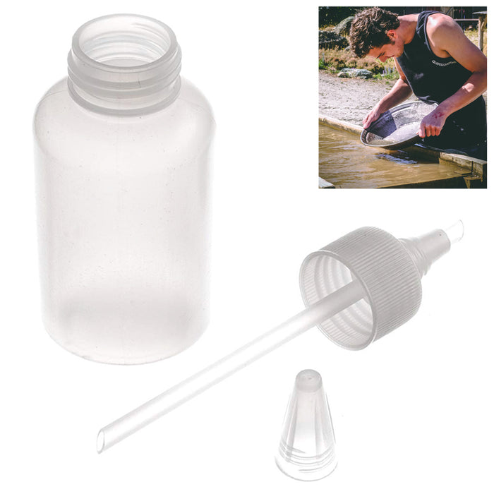 4 fl oz PLASTIC SNIFTER BOTTLE with Nozzle for Gold Panning Cleaning Home Hobby