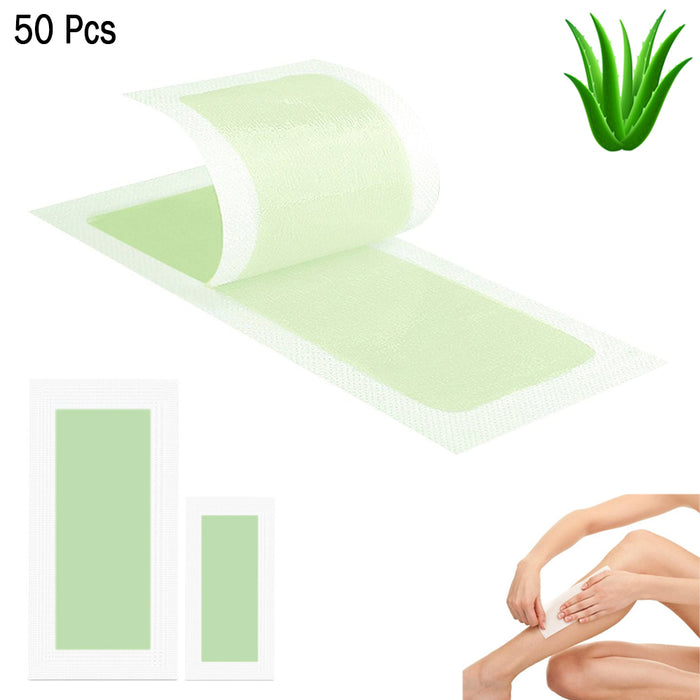 50 Ct Wax Strips Hair Removal Kit Underarms Bikini Face Legs Facial & Body Sizes