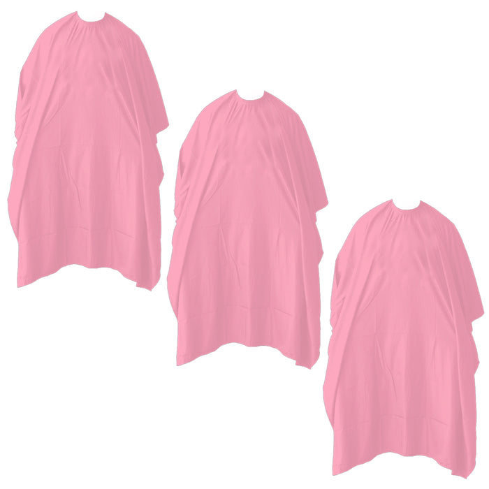 3 Hair Cutting Cape Salon Hairdressing Apron Barber Pink Gown Shampoo Disposable