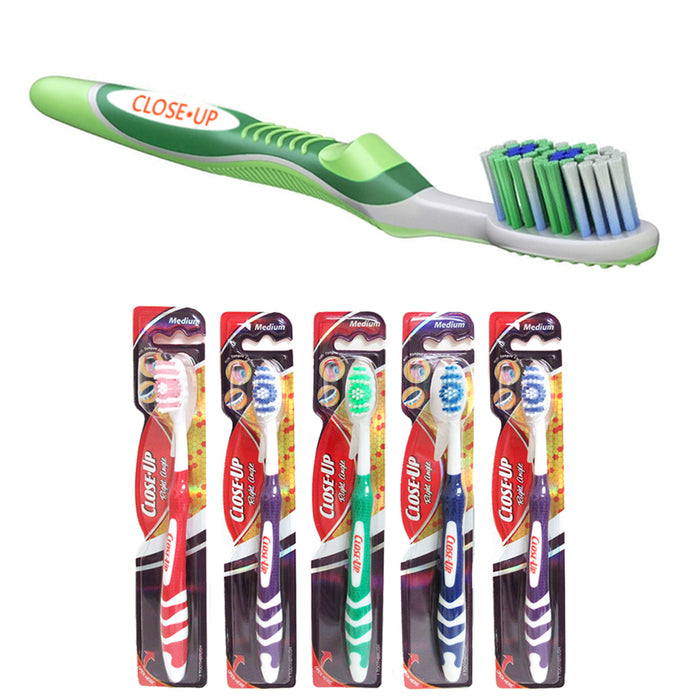 5 Pack Travel Toothbrushes Tongue Scraper Medium Bristles Oral Care Clean Kit
