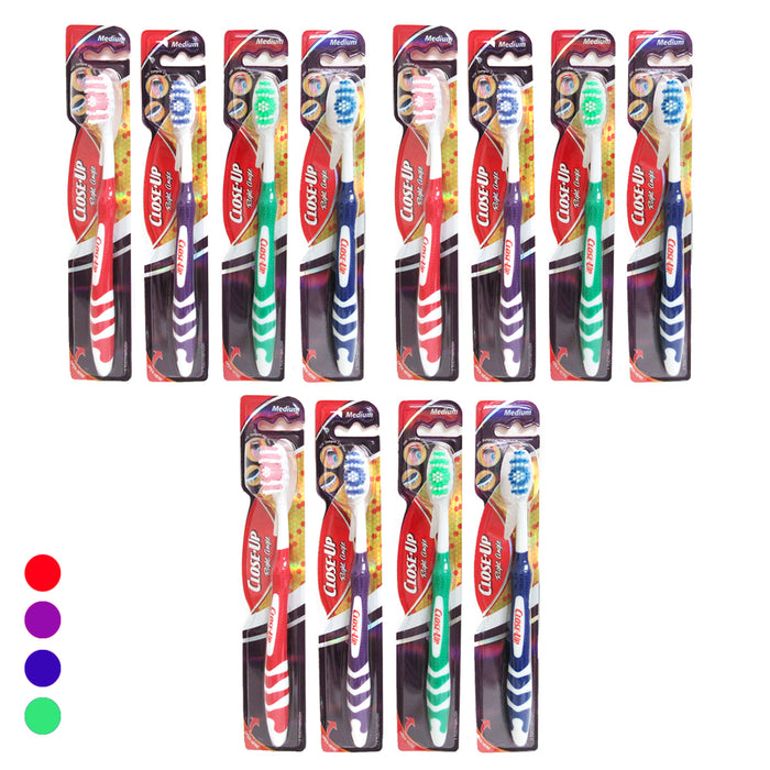 12 Pack Toothbrushes Medium Bristles Oral Care Kit Tongue Scraper Deep Clean Lot