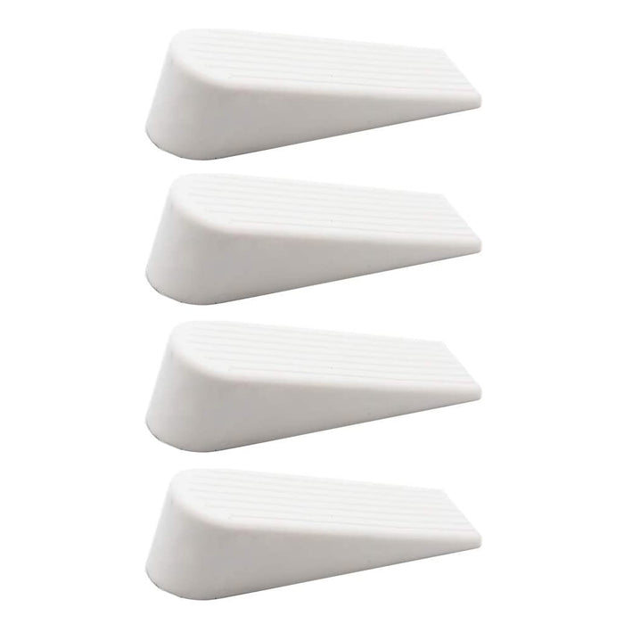 8-Piece Door Stopper Wedge Flexible Spring Holder Carpet Floor Home Office White