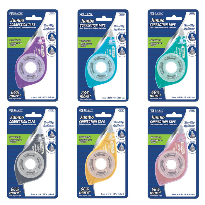 6 White Out Correction Tape Roller Pen School Paper Office Supplies Applies Dry