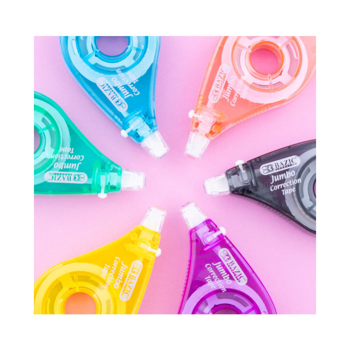 6 White Out Correction Tape Roller Pen School Paper Office Supplies Applies Dry