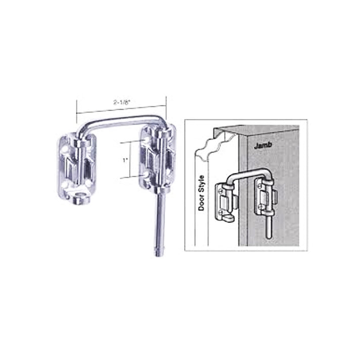 2-1/8-Inch Sliding Door Loop Lock U Steel Plated Patio Door Safety Heavy Duty