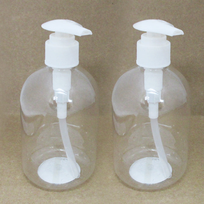 2 Liquid Soap Dispenser Pump Lotion Refillable Empty Bottle Plastic Spray 14 Oz