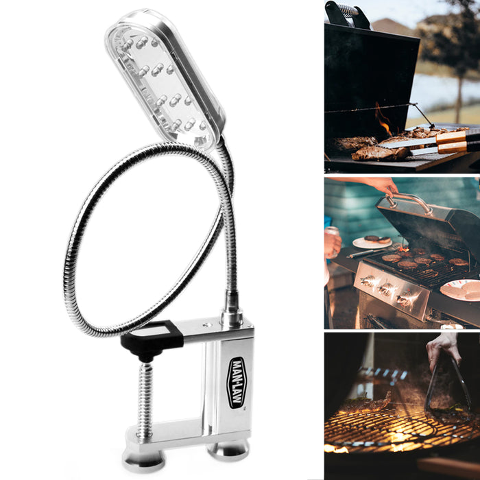 Man Law BBQ Grill LED Lights Flexible Weather Resistant Adjustable Magnetic Base
