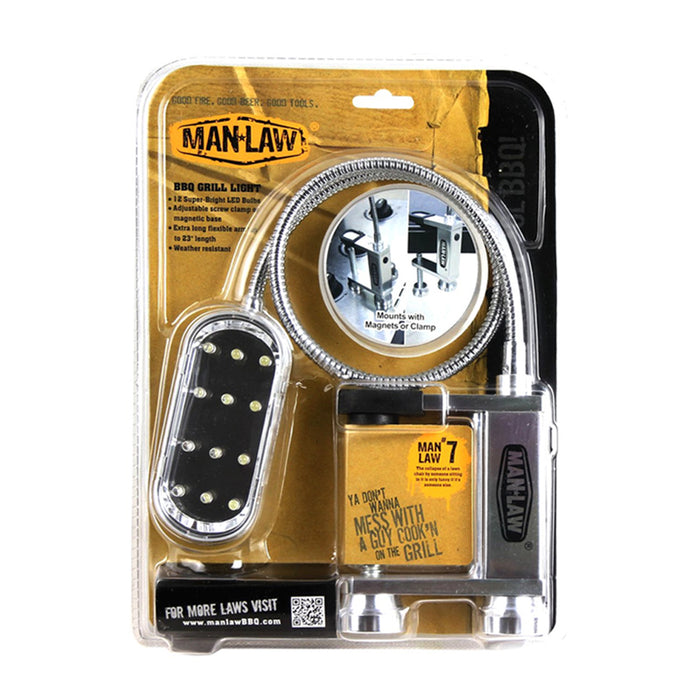 Man Law BBQ Grill LED Lights Flexible Weather Resistant Adjustable Magnetic Base