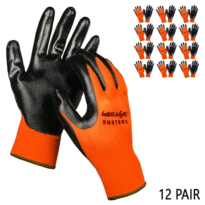 12 Pairs Ultimate Nitrile Foam Coated Gloves Industrial Garden Work Protection L