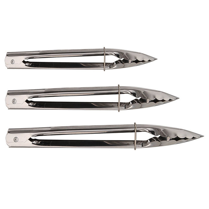 3 X Stainless Steel Kitchen Tongs Salad BBQ Cooking Heavy Duty Serving Food Tong