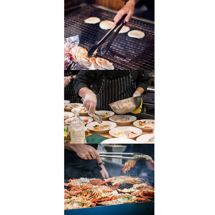 3 X Stainless Steel Kitchen Tongs Salad BBQ Cooking Heavy Duty Serving Food Tong