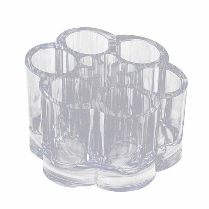 2 PC Cosmetic Holder Organizer Acrylic Makeup Stand Vanity Flower Shape 12 Slots