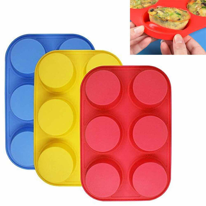 Silicone Mini Cupcake Pan Silicone Molds, 2 Pack Silicone Mini Muffin Pan  with 24 Cups Muffin Tin (Red and Blue)