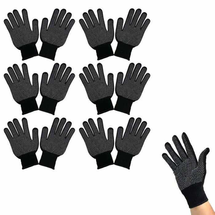 6 Pairs Safety Working Gloves Anti Slip Knitted Stretchy Utility Construction
