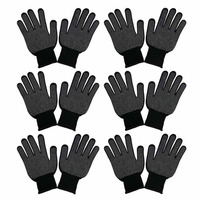 6 Pairs Safety Working Gloves Anti Slip Knitted Stretchy Utility Construction