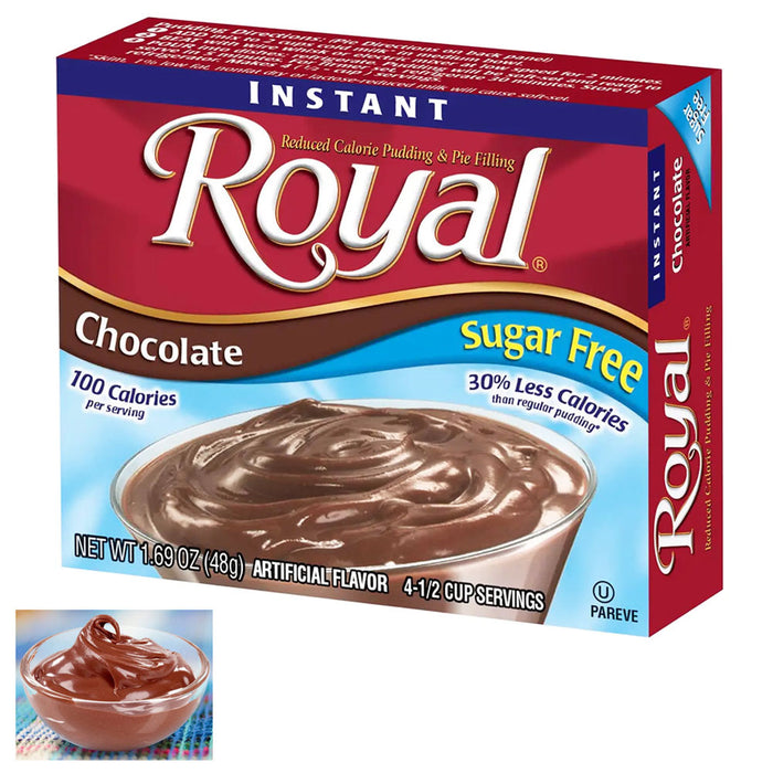 1 Royal Instant Pudding Chocolate Dessert Mix Pie Filling Fat Free Low Calories