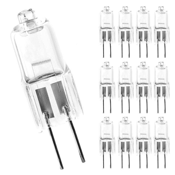 12 Pack Bi-Pin JC Type Halogen Light Bulb Replacements 10W 12V G4 Clear Base NEW