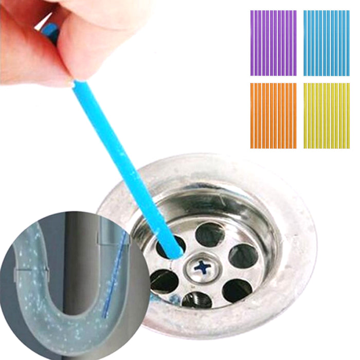 24 Drain Cleaner Sticks Odor Remover Clean Plumbing Pipe Sewer Kitchen Tub Sink
