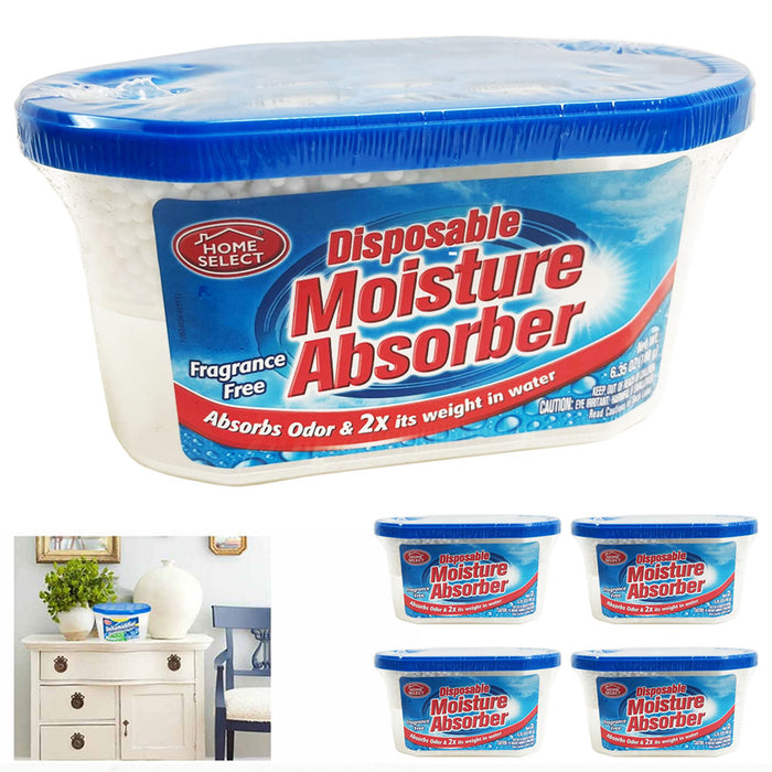 4 Packs Moisture Absorber Fragrance Free Room Odor Eliminator Closet 6.35oz Home