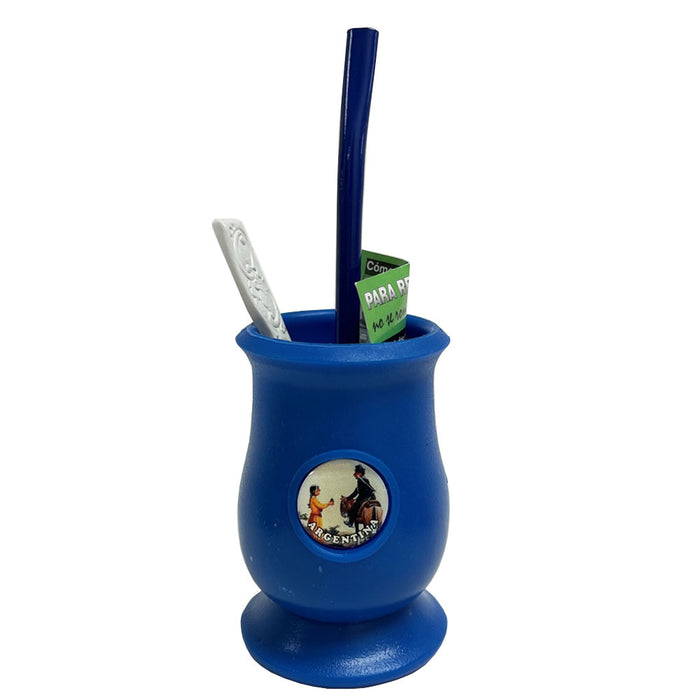 Argentina Plastic Mate Gourd Cup Straw Bombilla Yerba Mate Self Clean Innovative