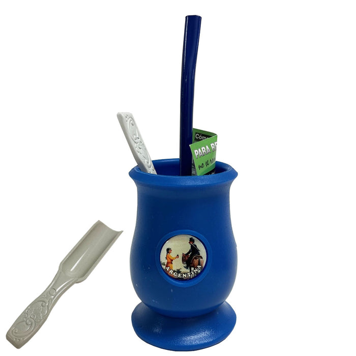 Argentina Plastic Mate Gourd Cup Straw Bombilla Yerba Mate Self Clean Innovative