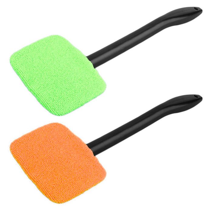 2 Microfiber Windshield Clean Car Auto Wiper Cleaner Glass Window Tool Brush Kit