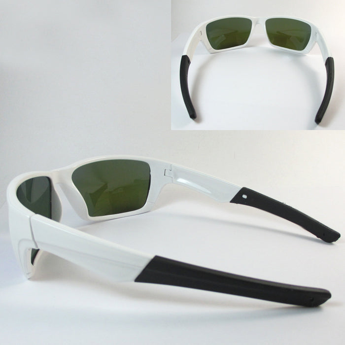 AllTopBargains Men Polarized Sunglasses Blue Orange Mirror Lens Anti-Glare Fishing Glasses Bike, Men's, Size: One size, White