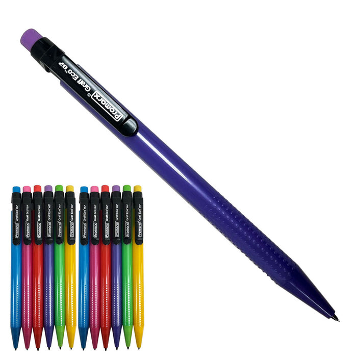 12 Mechanical Pencils With Erasers Refillable 0.7mm #2 HB Point Girls Boys Adult