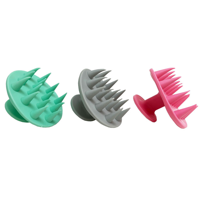 2 Shampoo Scalp Massager Brush Silicone Hair Washing Comb Head Care Salon Shower