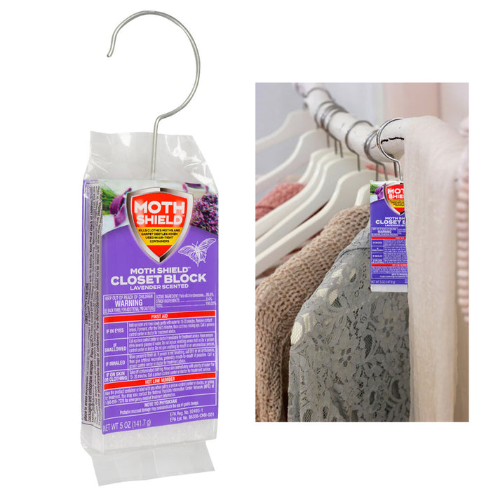 Closet Freshener Lavender Scented Block Kills Clothes Moths & Carpet Beetles 5oz