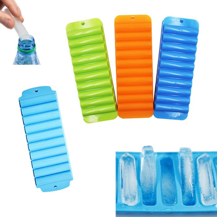 4PC Ice Stick Cube Making Trays Water Bottled Perfect Rolls Sport Drink Beverage