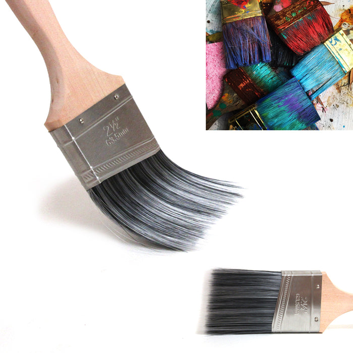 Premium 2.5" Angular Trim Paint Brush Wood Handle Wall Decor House Painting Tool