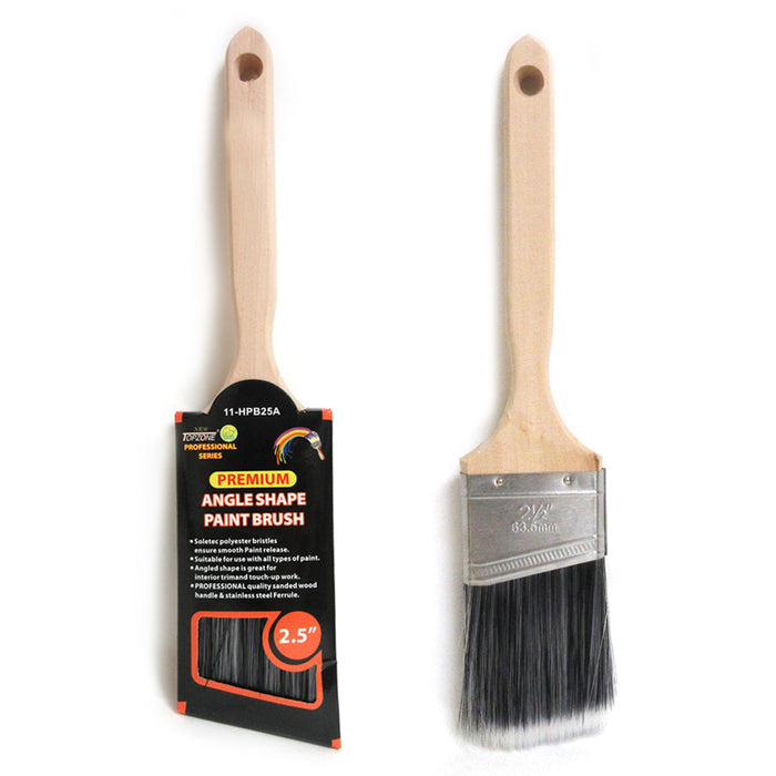 Premium 2.5" Angular Trim Paint Brush Wood Handle Wall Decor House Painting Tool