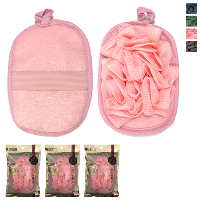 3 Pack Bath Shower Body Scrubber with Loofah Spa Exfoliating Deep Clean Dry Skin