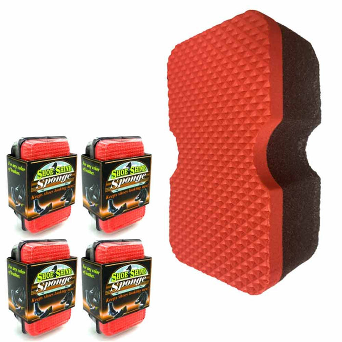 4 PC Express Shoe Shine Polish Sponges Instant Shine Leather Care Boots Protects