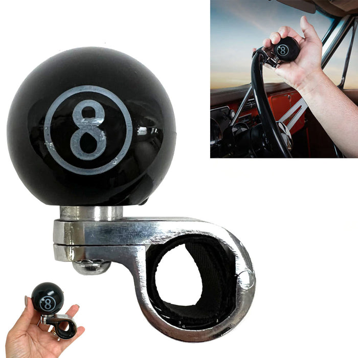 Car Steering Wheel Grip Aid 8 Ball Black Handle Power Assist Knob Spin —  AllTopBargains